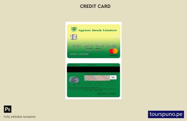 lista para imprimir la plantilla Mastercard del banco Bangladesh Agrani
